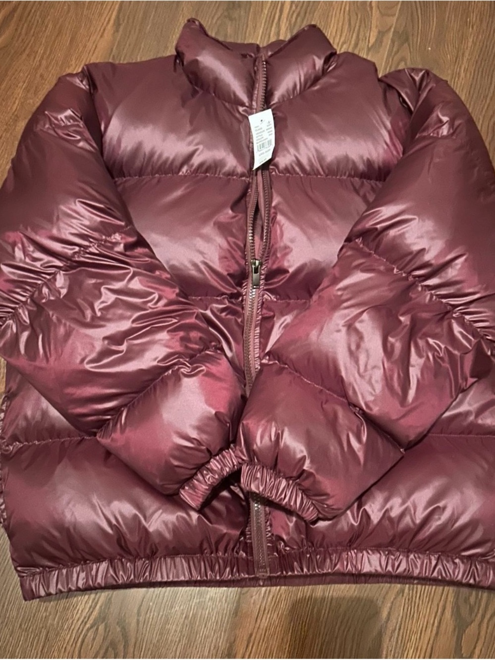 PacSun Men's Burgundy Puffer Jacket